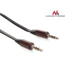 MACLEAN Cablu audio plat cu mufe drepte, Jack Audio Stereo AUX 3.5 mm 1m , negru