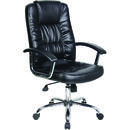 Office Products Scaun de birou, brate metalice, rotile, piele ecologica eleganta, Office Products Cyprus - negru