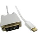 QOLTEC Qoltec DisplayPort Alternate mode USB 3.1 CM / DVI M | 4Kx2K | 1m