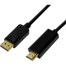 LogiLink LOGILINK - DisplayPort cable, DP 1.2 to HDMI 1.4, black, 1m