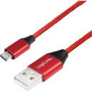LogiLink LOGILINK - USB-A 2.0 cable to micro-USB male, red, 1m