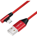 LogiLink LOGILINK - USB 2.0 Cable USB-A male to USB-C (90° angled) male, red, 1m
