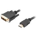 LANBERG Lanberg cable HDMI -> DVI-D(18+1) M/M Single Link, black 1,8m