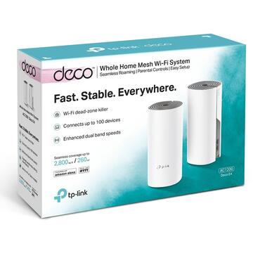 Router wireless TP-LINK Sistem wireless tip mesh Deco E4 AC1200, 2-pack