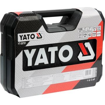 Yato Trusa chei tubulare si antrenor profesionala YT-38791 , 1/4"-1/2", 108buc