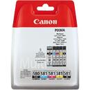 Canon Multi-Pack Original CANON C/M/Y/K/PK, PGI-580/CLI-581PGBK/C/M/Y/K, pentru PIXMA TS6150/R8550/TS6150/TS8150/TS9150/TS9155, 0.2K, "2078C005AA"
