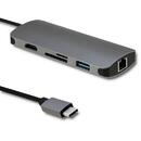 QOLTEC Qoltec Adapter USB 3.1male / HDMI F | USB F | RJ-45 F | MICRO SD | SD | PD