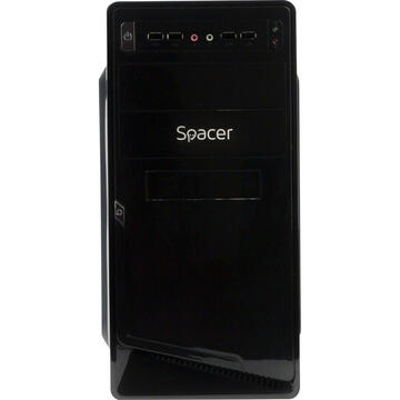 Carcasa CARCASA SPACER  Mini-Tower ATX, sursa 450W, Moon, Front USB2.0+Audio, black, "SPC-MOON"
