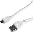 Gembird CABLU USB2.0 la Micro-USB  GEMBIRD  1m,  (AM/BM), white, "CCP-mUSB2-AMBM-W-1M"
