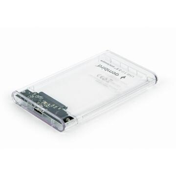 HDD Rack RACK EXTERN GEMBIRD 2.5" HDD S-ATA to USB 3.0, Plastic, transparent,  "EE2-U3S9-6"