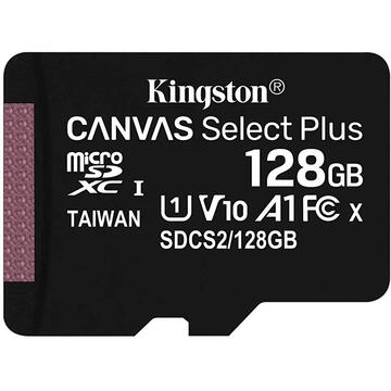 Card memorie Kingston Canvas Select Plus SDCS2/128GBSP (128GB; Class 10, Class A1; Memory card)