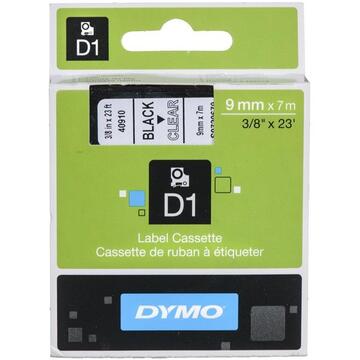 Tape DYMO D1- 9mm x 7m Negru/przezroczysty S0720670 (9 mm )