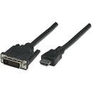 TECHLY Techly Cablu pentru Monitor HDMI/DVI-D 24+1 M/M 1.8m negru