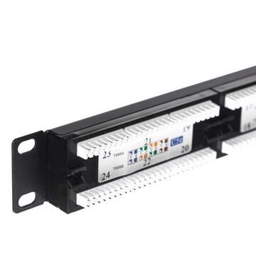 Netrack patchpanel 19'' 24 ports cat. 5e UTP LSA