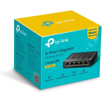 Switch TP-LINK LS1005G 5 porturi Gigabit LiteWave, fanless