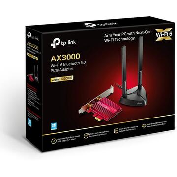 Placa de retea TP-LINK Archer TX3000E Dual Band AX3000 1 port PCI-EX la 2 antene externe, 2000Mbps,WI-FI 6