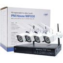 PNI Kit supraveghere video PNI House WiFi550 NVR 8 canale 1080P si 4 camere wireless de exterior 720P, P2P, IP66