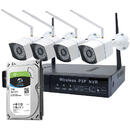 PNI Pachet Kit supraveghere video PNI House WiFi550 NVR si 4 camere wireless, 1.0MP cu HDD 1tb inclus