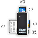 AXAGON CRE-X1, USB 2.0, 5 in 1, SD, microSD, MS, CF, XD, Negru