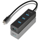 AXAGON 4x USB3.0 Charging Hub, MicroUSB Charging Connector, Type-C