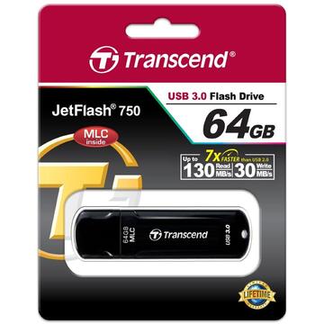 Memorie USB Transcend USB 64GB 30/130 JetFlash 750 MLC USB 3.0
