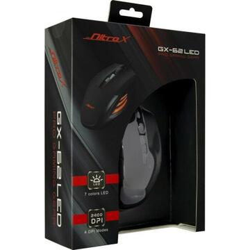 Mouse Inter-Tech Nitrox GX-62 LED, Mouse (Black)