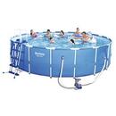 BESTWAY Bestway Steel Pro MAX Pool Set, O 549cm x 122cm, swimming pool (blue, with filter pump)
