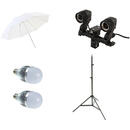 Generic Starter kit lumini foto  cu 2 becuri si umbrela de difuzie 84cm