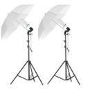Generic Kit lumina continua foto-video cu 2x stativ 250cm+2x umbrela difuzie 84cm+2x suport stativ si bec 85W