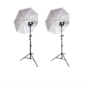 Generic Kit lumina continua foto-video cu 2x stativ 190cm+2x umbrela difuzie 84cm+2x suport stativ dublu si bec 85W
