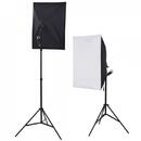 Kit lumina continua foto-video 2x stativ 190cm+2x softbox cu fasung 40x60cm+2x bec 85W