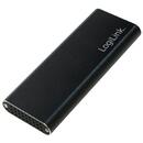 RACK EXTERN LOGILINK M.2 SSD SATA to USB3.1 Gen 2, 2230-2280mm, Aluminiu, black, 
