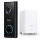 Kit Sonerie video eufy + HomeBase, Wireless, 2K HD, autonomie 6 luni, Negru