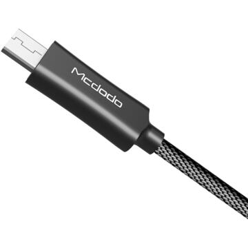 Mcdodo Cablu Knight MicroUSB Black (1.5m, QC4.0, impletitura nylon)-T.Verde 0.1 lei/buc