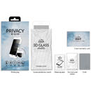 Eiger Eiger Folie Sticla 3D Privacy iPhone 8 plus / 7 plus / 6s plus White (0.33mm, 9H, case friendly, curved, oleophobic)