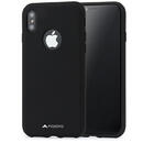 Meleovo Meleovo Husa Liquid Silicone Jacket iPhone X / XS Black (touch ultrasoft, catifelat)