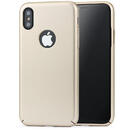 Meleovo Meleovo Carcasa 360 Shield iPhone X Gold (culoare metalizata fina, captuseala din microfibra)