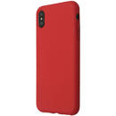 Just Must Husa Silicon Pantone iPhone XS Max Red (captusit cu microfibra, colturi intarite)