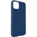 Lemontti Husa Silicon Soft Slim iPhone 11 Dark Blue (material mat si fin, captusit cu microfibra)