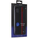 Meleovo Meleovo Husa Carbon iPhone 11 Pro Black &amp; Red (placuta metalica integrata)