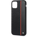 Meleovo Meleovo Husa Carbon iPhone 11 Pro Max Black &amp; Red (placuta metalica integrata)
