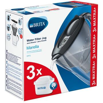 BRITA Marella 2,4 L cu 3 filtre Maxtra+, gri