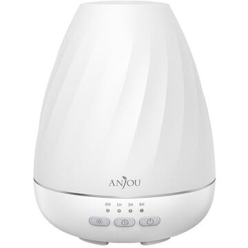 Aparate aromaterapie si wellness Difuzor aroma terapie Anjou ADA003 cu LED, 12W, 200ml, auto oprire, Alb