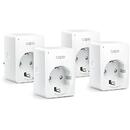 TP-LINK Tapo P100(4-pack) Schuko x 1, conectare prin Schuko (T), 10 A, programare prin smartphone, Bluetooth, WiFi, alb