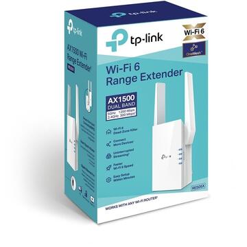 TP-LINK RE505X wireless  1500Mbps, 1 port Gigabit,  2 antene externe, 2.4 / 5Ghz dual band, Wi-Fi 6