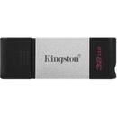 Kingston DataTraveler 80 USB flash drive 32 GB USB Type-C 3.2 Gen 1 (3.1 Gen 1) Black,Silver