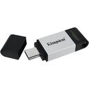 Kingston DataTraveler 80 USB flash drive 256 GB USB Type-C 3.2 Gen 1 (3.1 Gen 1) Black,Silver