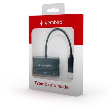 Card reader Gembird UHB-CR3-02 card reader Black USB 3.2 Gen 1 (3.1 Gen 1) Type-C