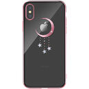Devia Carcasa Meteor iPhone XS Max Rose Gold (cu cristale, electroplacat, protectie 360°)