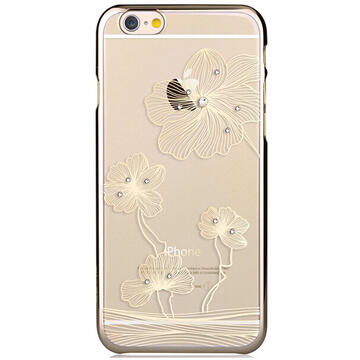 Husa Comma Carcasa Crystal Flora iPhone 6/6S Champagne Gold (Cristale Swarovski®, electroplacat)